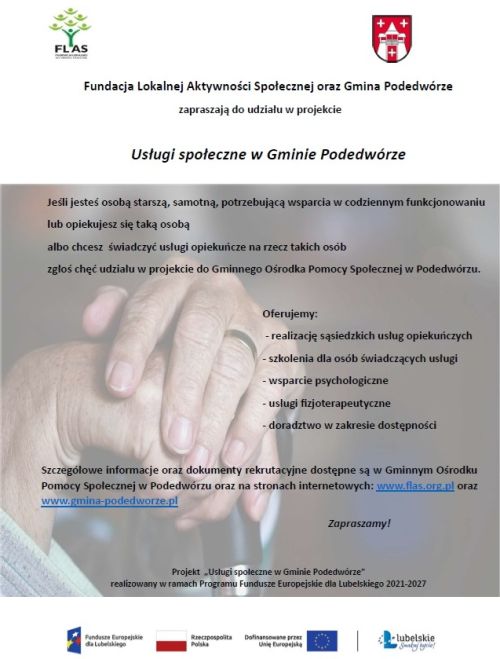 plakat - Usługi społeczne w Gminie Podedwórze