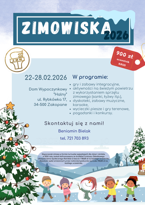 zaproszenie na zimowisko 2026