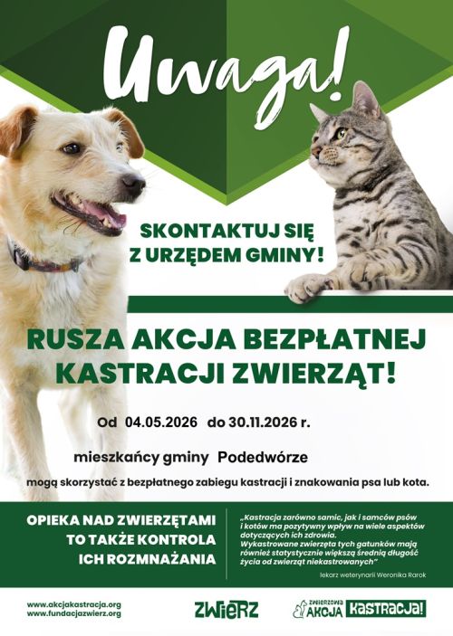Plakat -  ZWIERZowa Akcja Kastracja!